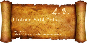 Lintner Valéria névjegykártya